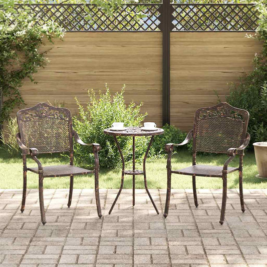 Garden Chair 2 pcs Bronze Aluminium