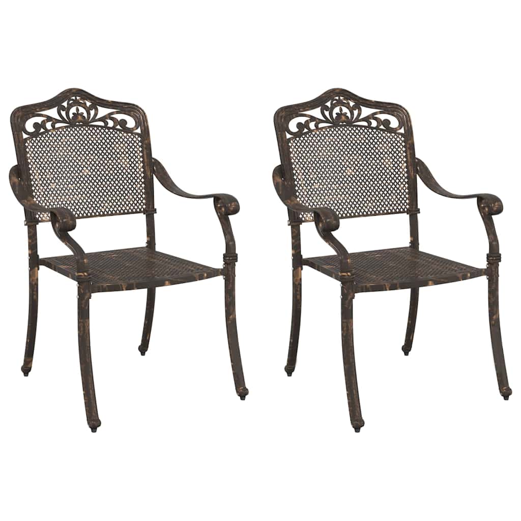 Garden Chair 2 pcs Bronze 55 x 55 x 92.5cm Aluminium