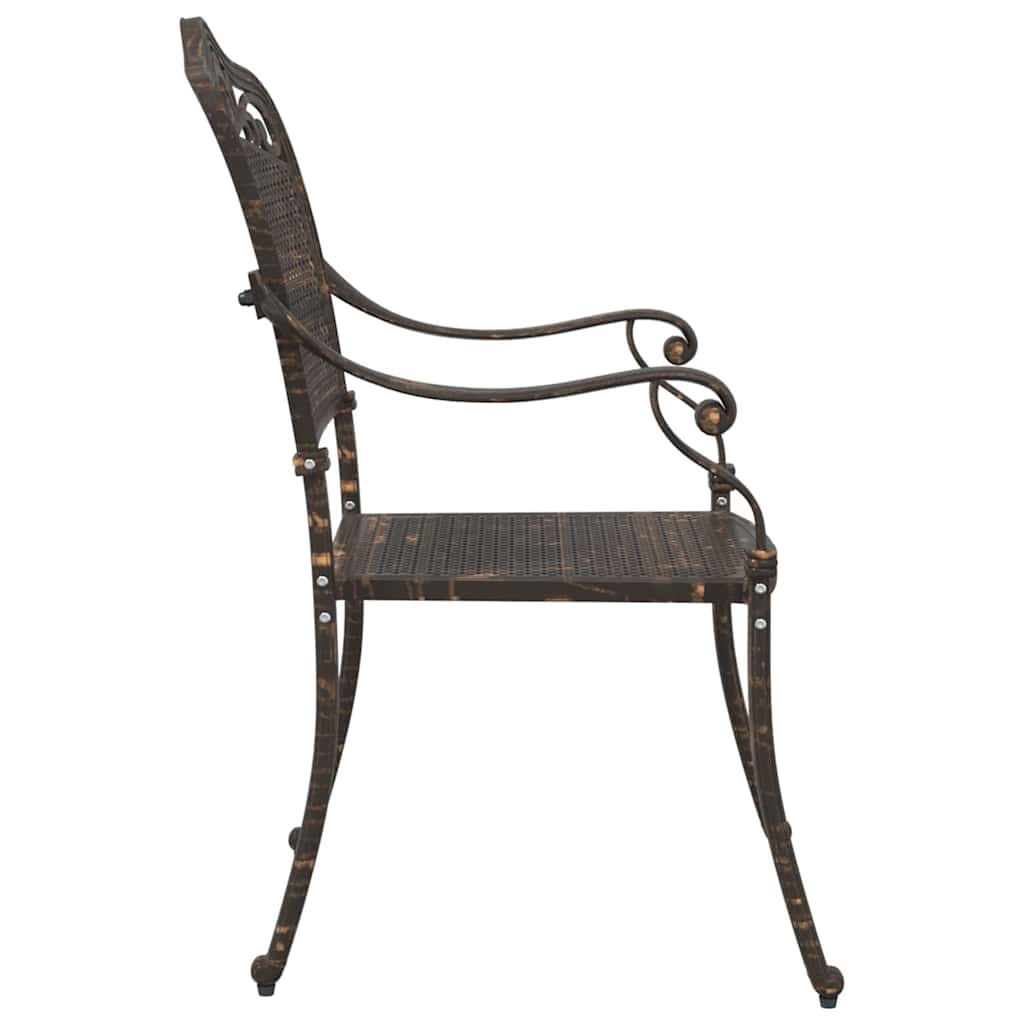 Garden Chair 2 pcs Bronze 55 x 55 x 92.5cm Aluminium