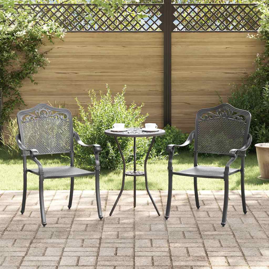 Garden Chair 2 pcs Black 55 x 55 x 92.5cm Aluminium