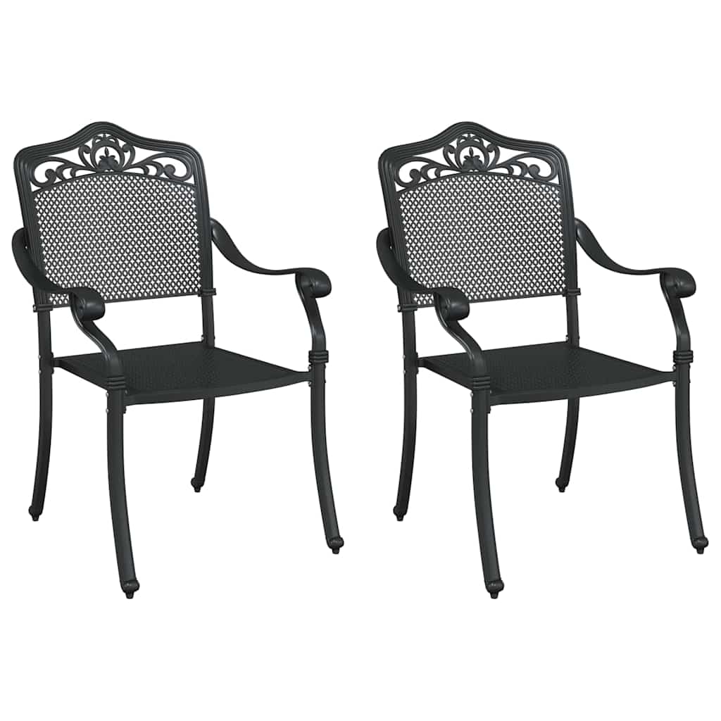 Garden Chair 2 pcs Black 55 x 55 x 92.5cm Aluminium