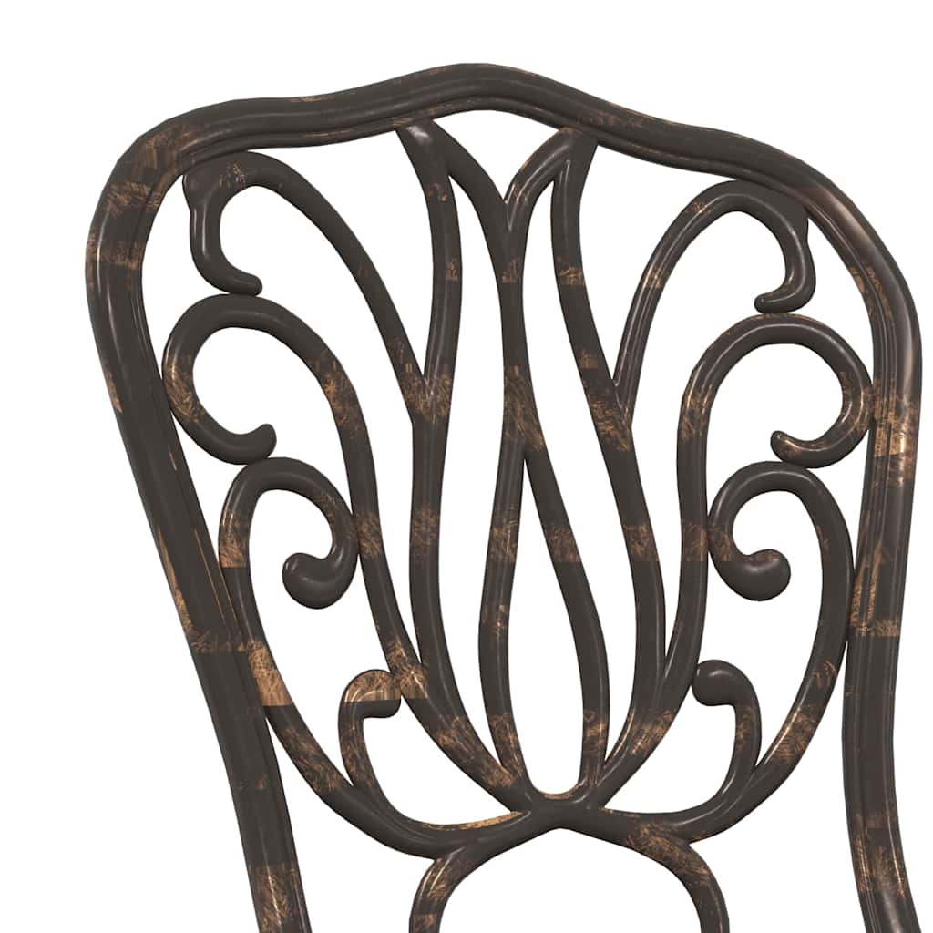 Garden Bistro Set 3 pcs Bronze Aluminium