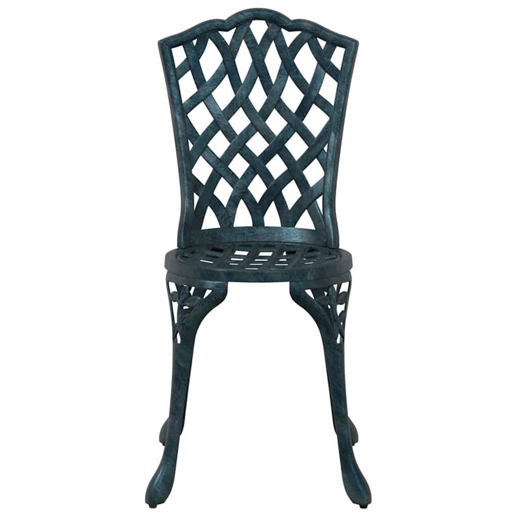 Garden Bistro Set 3 pcs Green Aluminium