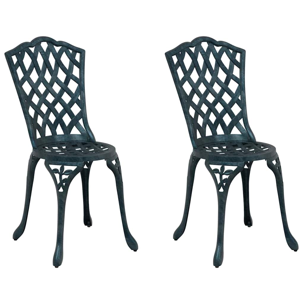 Garden Chair 2 pcs Green 39 x 40 x 87cm Aluminium