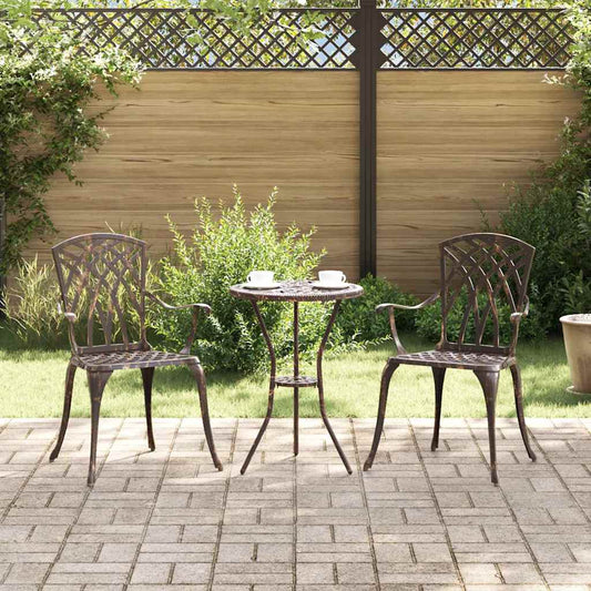 Garden Chair 2 pcs Bronze Aluminium