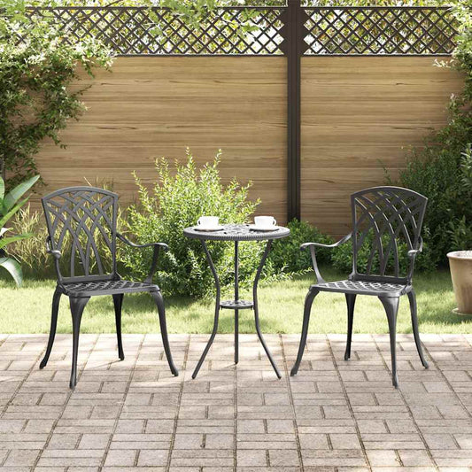 Garden Chair 2 pcs Black Aluminium