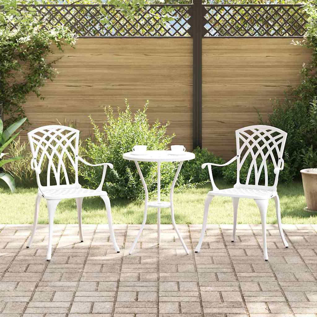 Garden Chair 2 pcs White 53 x 51 x 88.5cm Aluminium