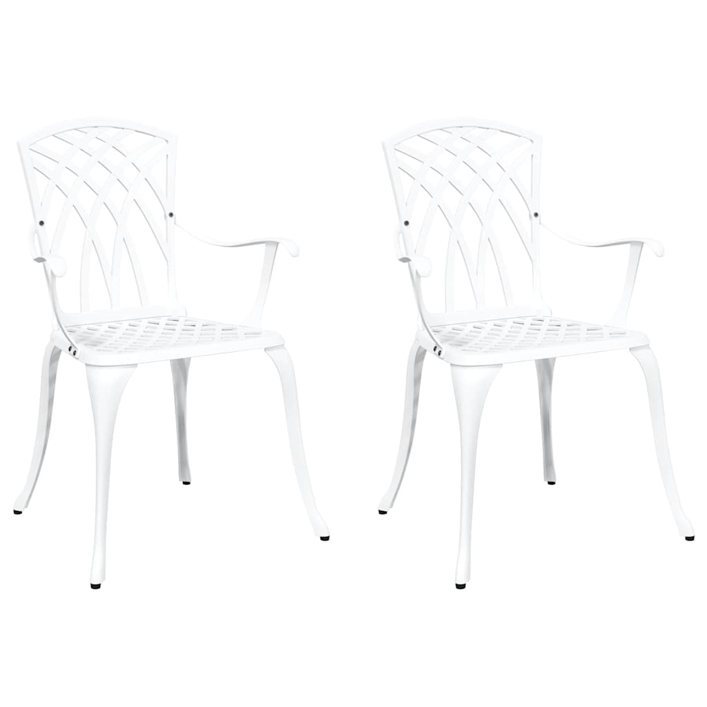 Garden Chair 2 pcs White 53 x 51 x 88.5cm Aluminium