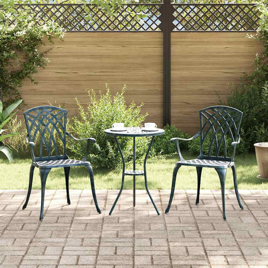 Garden Chair 2 pcs Green Aluminium