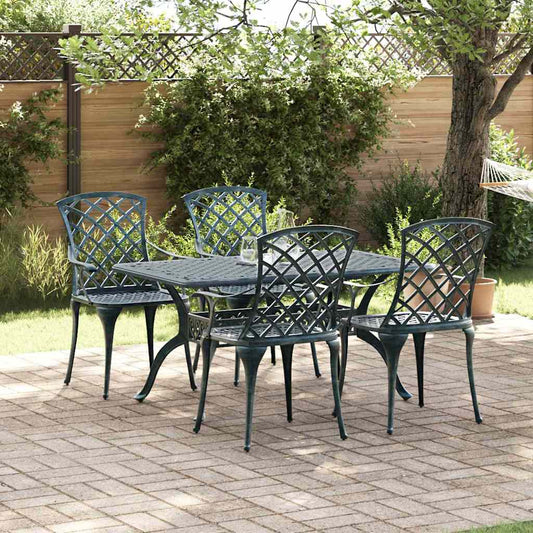 Garden Chair 4 pcs Green Aluminium