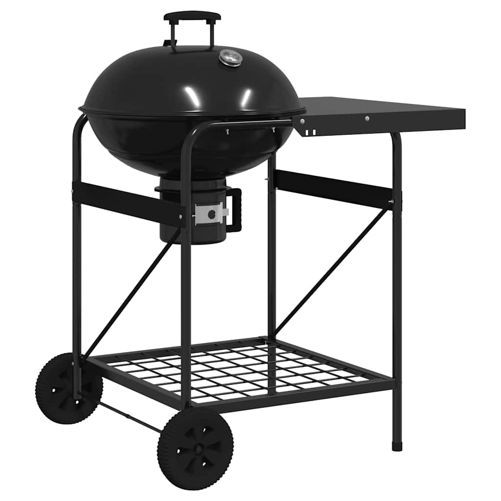 Outdoor Grill with Wheel Black 91 x 71 x 107 cm Metal