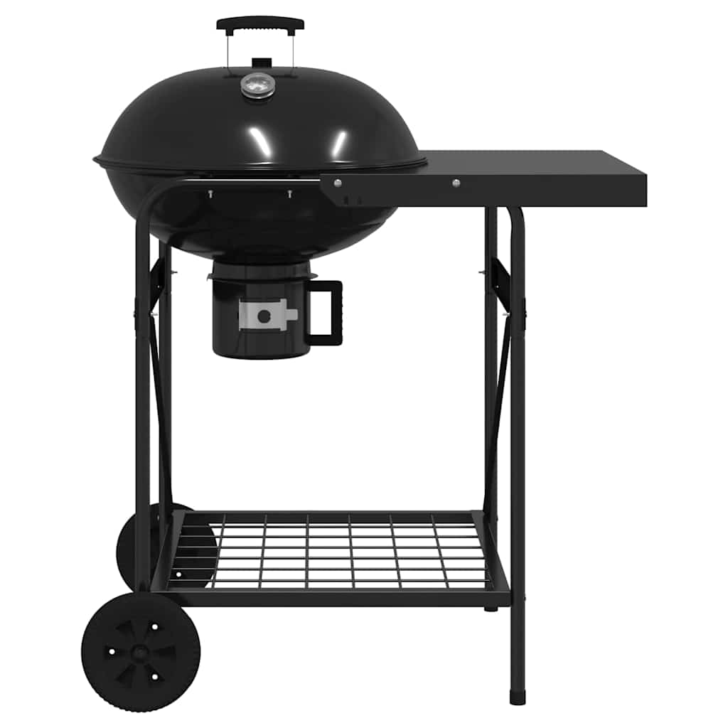 Outdoor Grill with Wheel Black 91 x 71 x 107 cm Metal