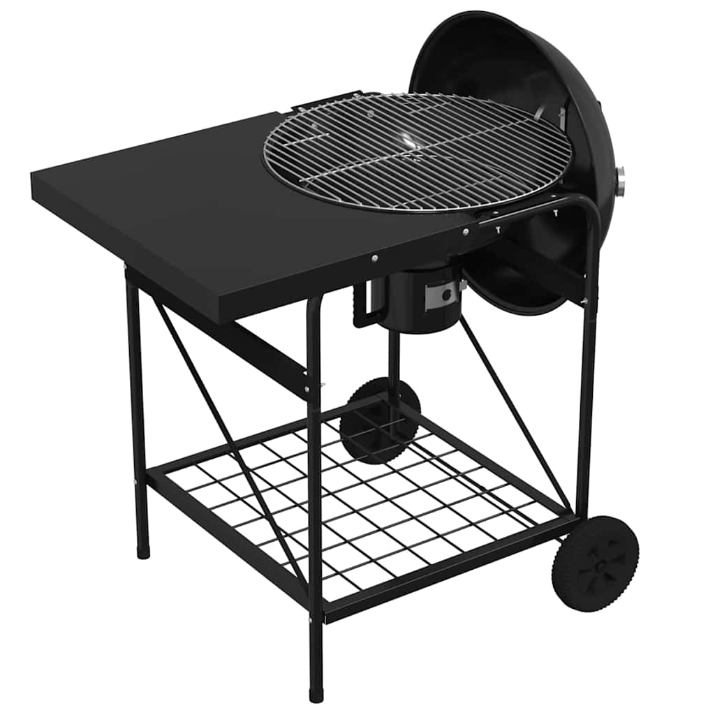 Outdoor Grill with Wheel Black 91 x 71 x 107 cm Metal
