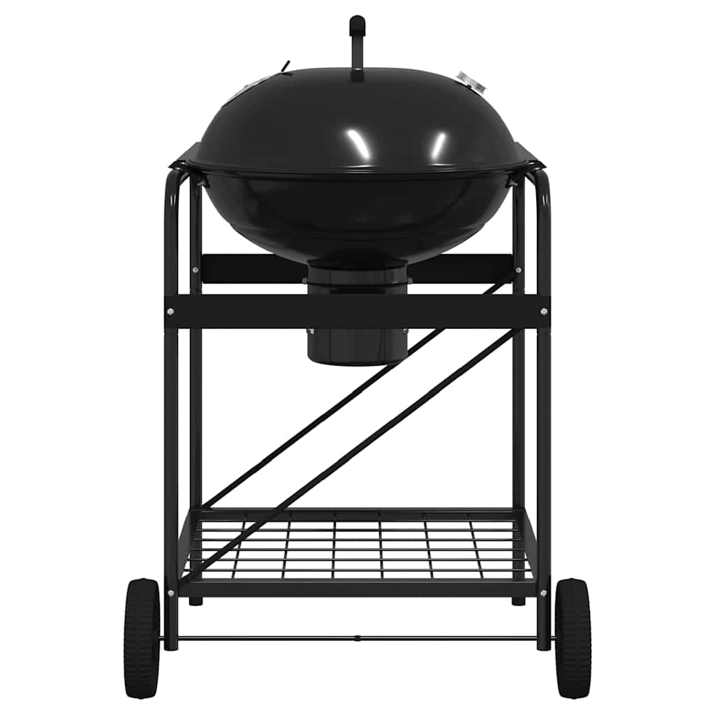Outdoor Grill with Wheel Black 91 x 71 x 107 cm Metal