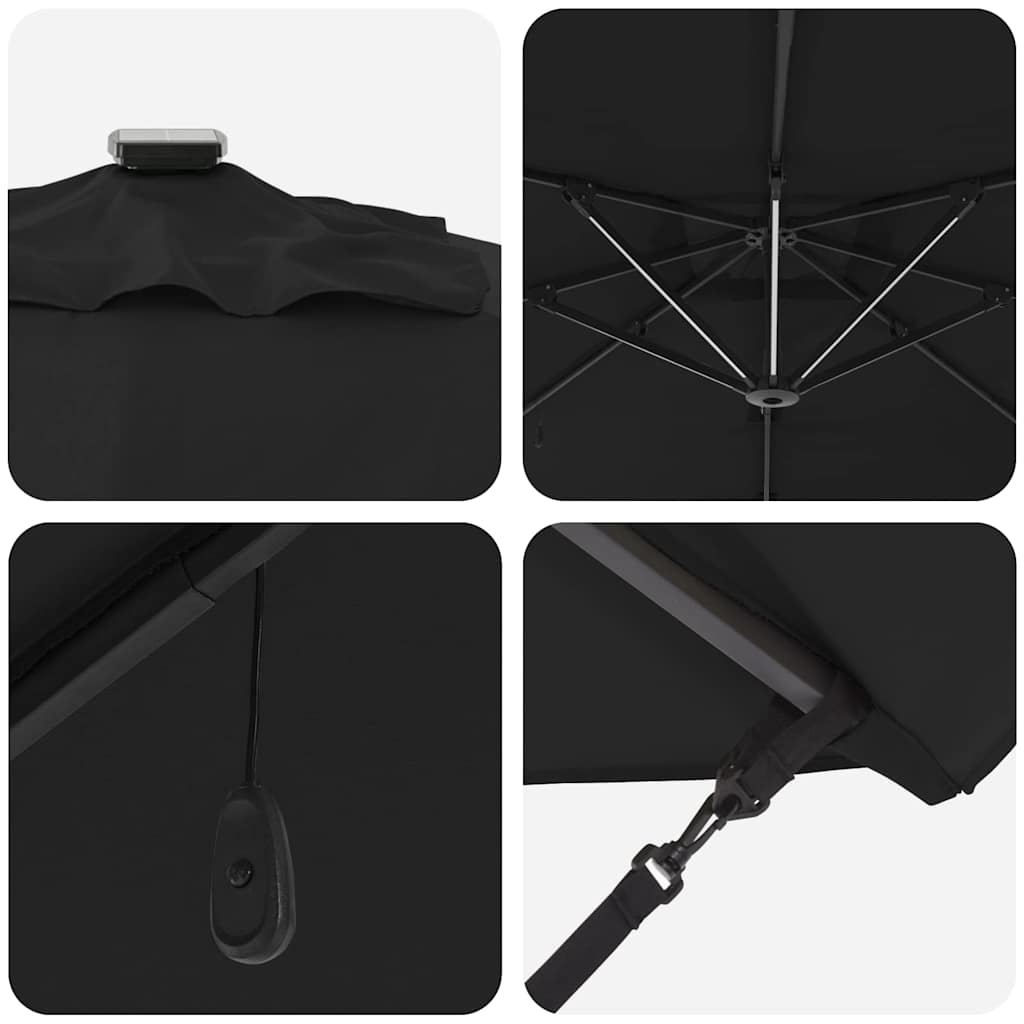 Umbrella Black 286 x 284 x 270 cm Aluminium and Polyester