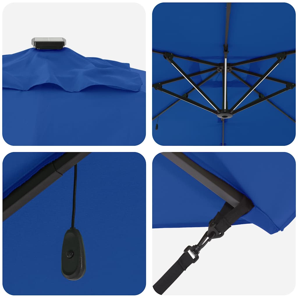 Umbrella Azure Blue 286 x 284 x 270 cm Aluminium and Polyester