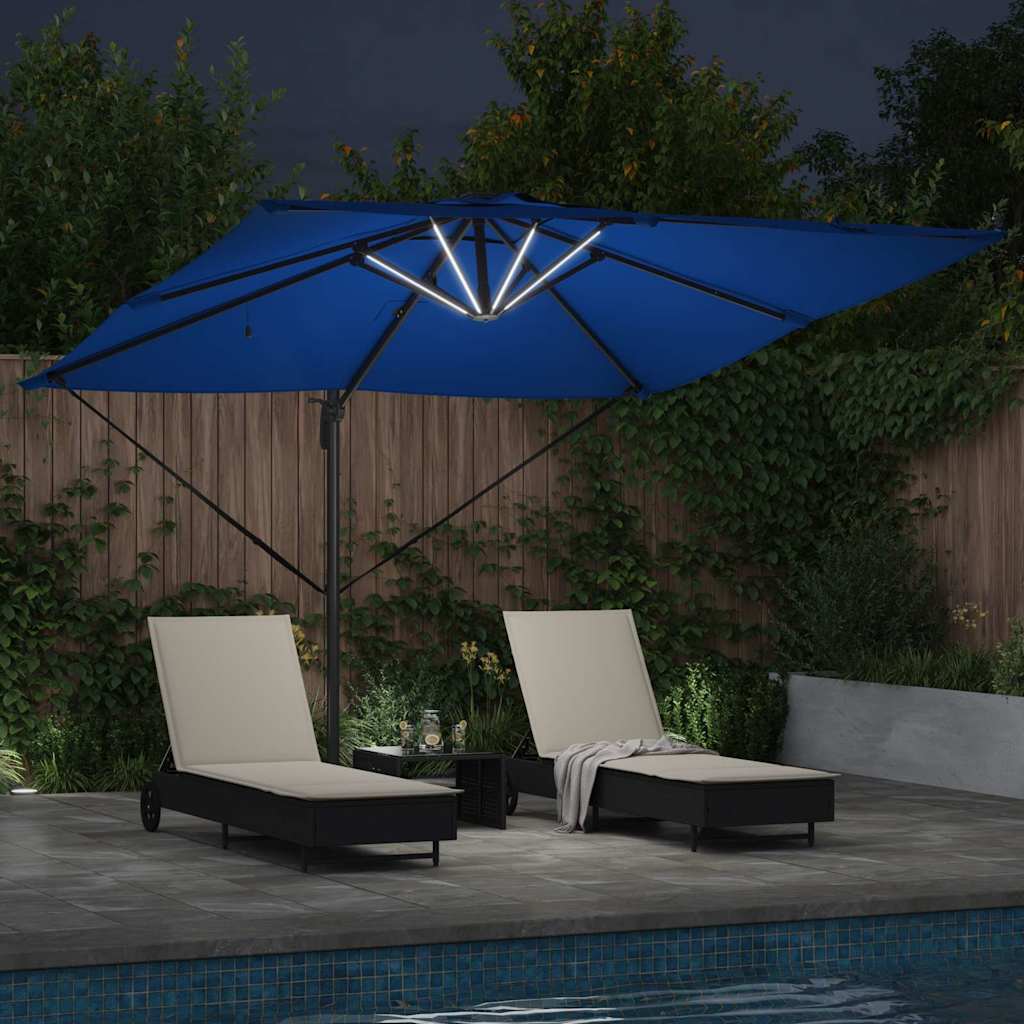 Umbrella Azure Blue 286 x 284 x 270 cm Aluminium and Polyester