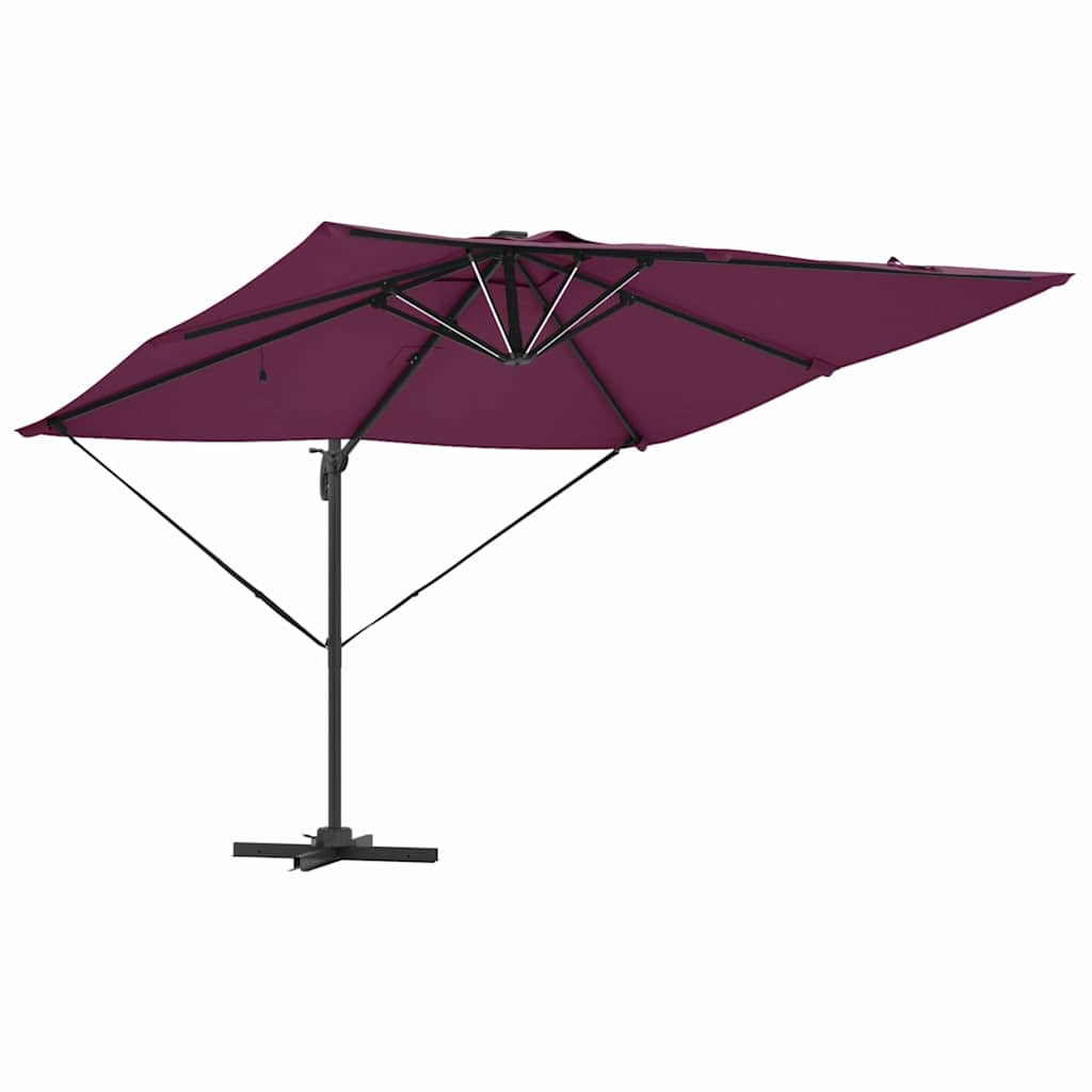 Umbrella with LED Strip Lights Bordeaux Red 286 x 284 x 270 cm