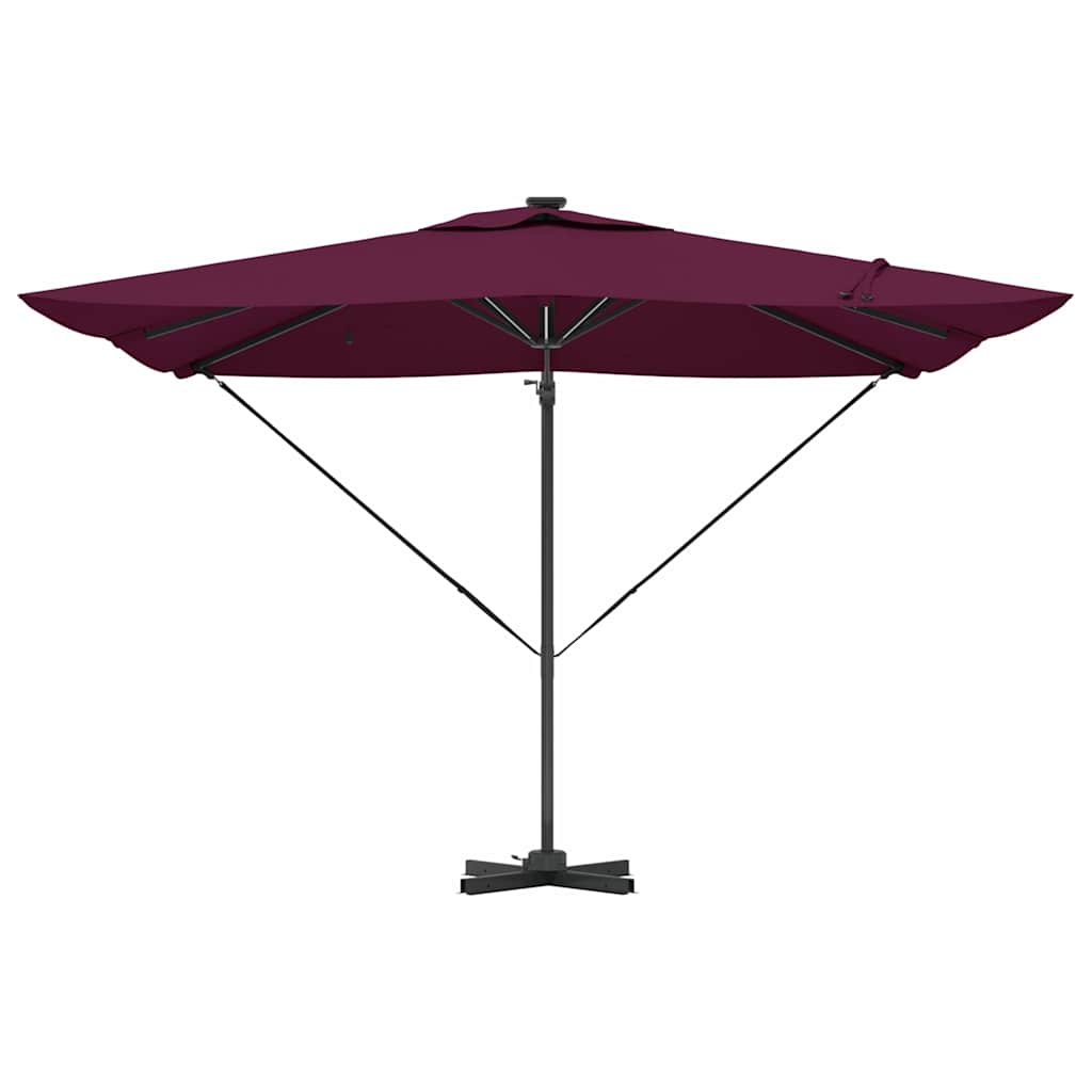 Umbrella with LED Strip Lights Bordeaux Red 286 x 284 x 270 cm