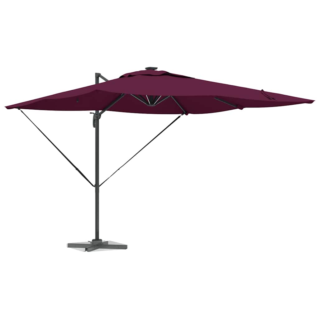 Umbrella with LED Strip Lights Bordeaux Red 286 x 284 x 270 cm