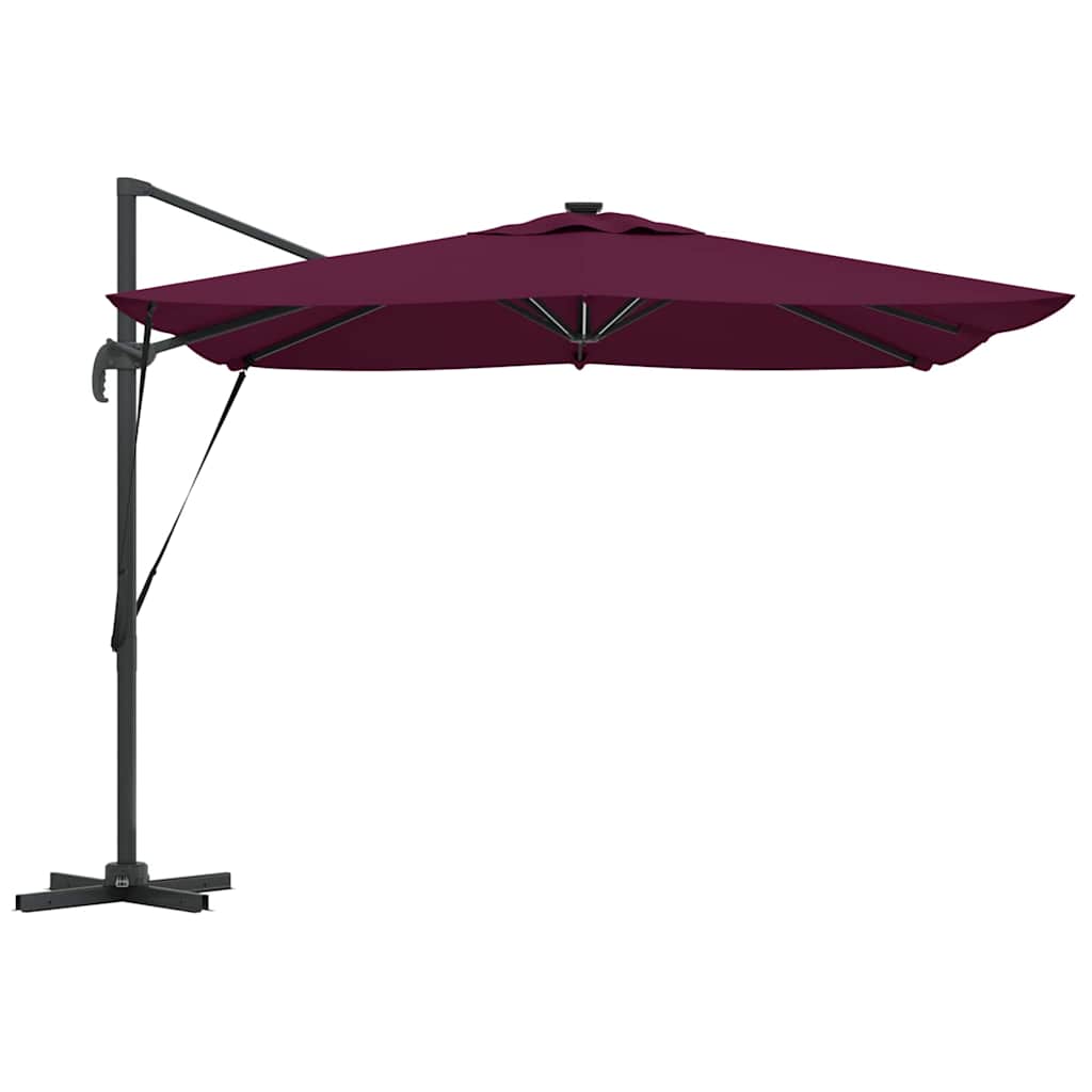 Umbrella with LED Strip Lights Bordeaux Red 286 x 284 x 270 cm