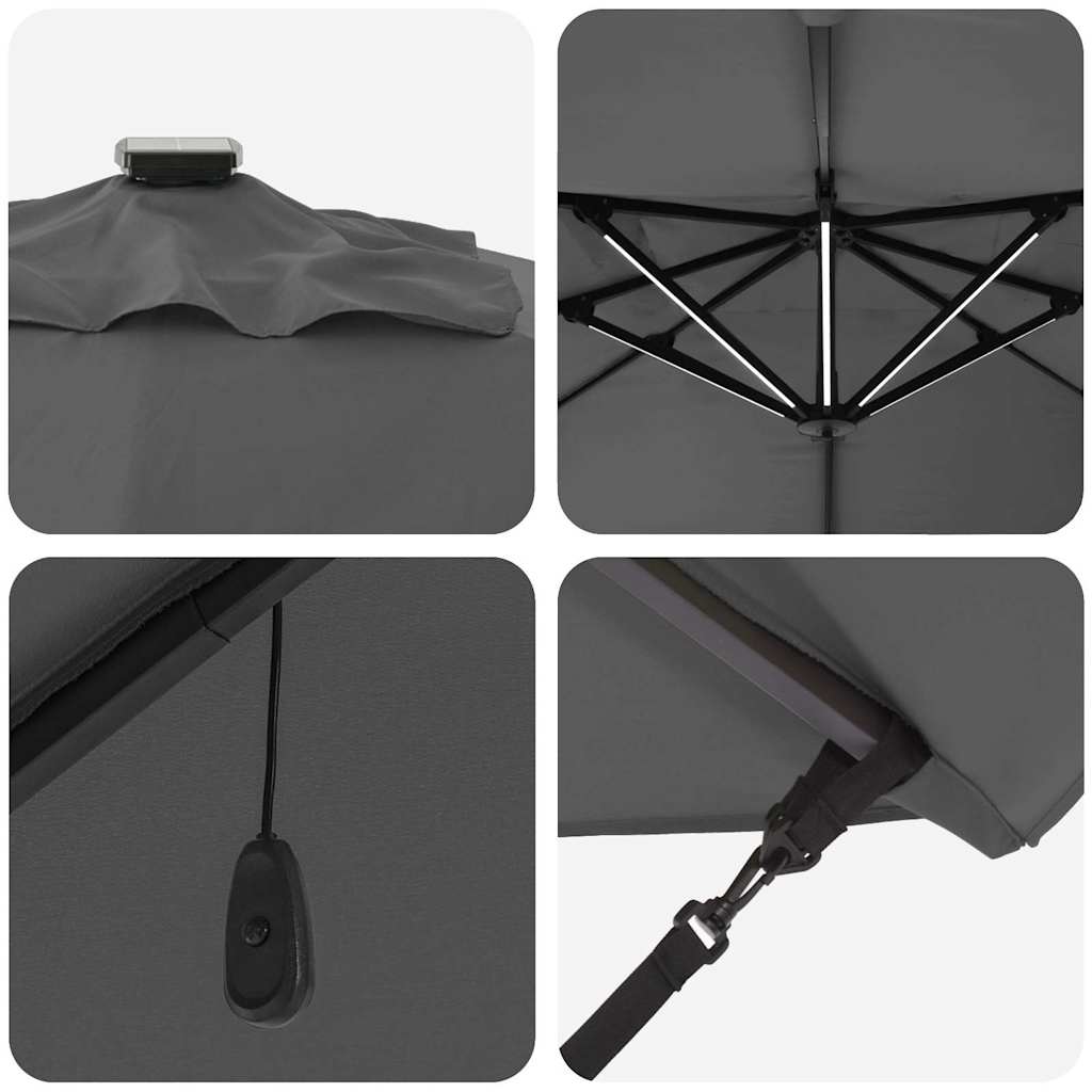 Umbrella Anthracite 352 x 251 x 265 cm Polyester and Aluminium