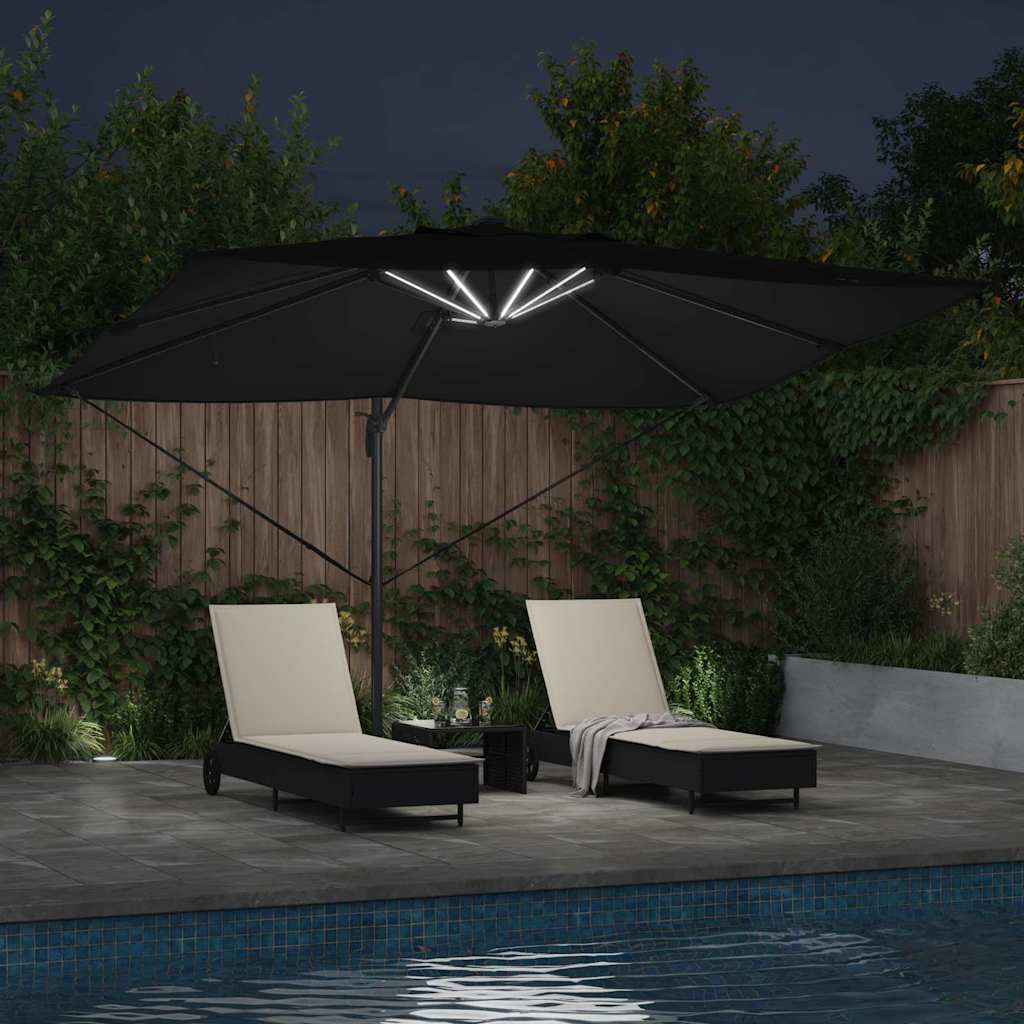 Umbrella Black 352 x 251 x 265 cm Polyester and Aluminium
