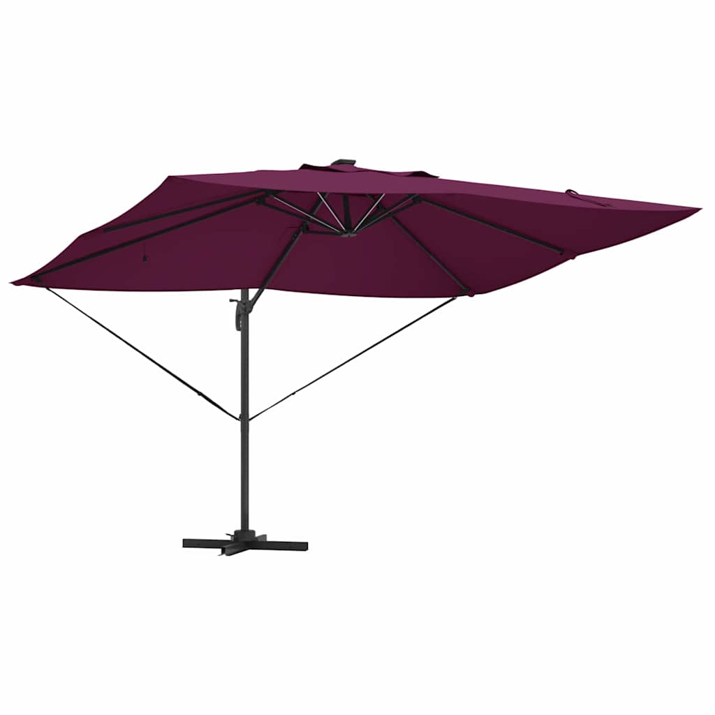 Umbrella with LED Strip Lights Bordeaux Red 352 x 251 x 265 cm
