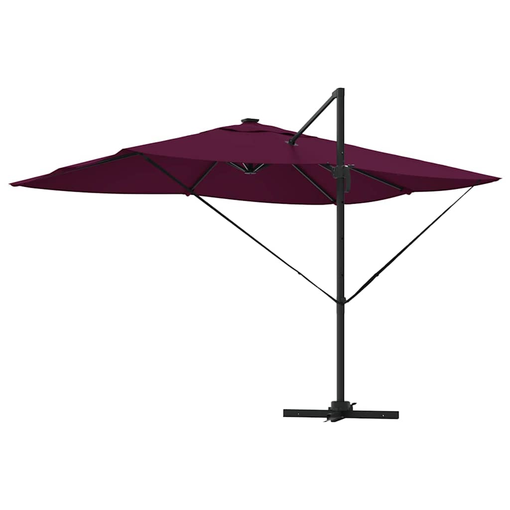 Umbrella with LED Strip Lights Bordeaux Red 352 x 251 x 265 cm