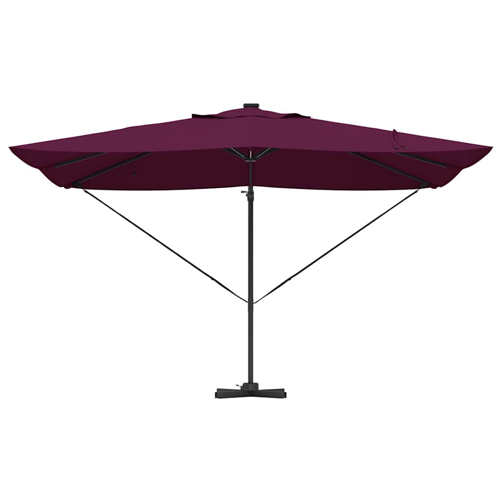 Umbrella with LED Strip Lights Bordeaux Red 352 x 251 x 265 cm