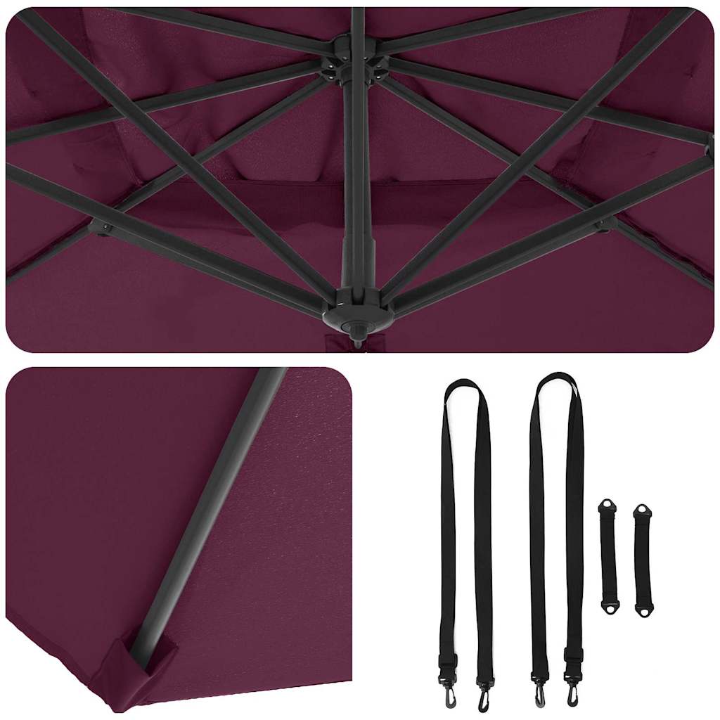 Roma Parasol Red 286 x 284 x 265 cm Aluminium and Polyester