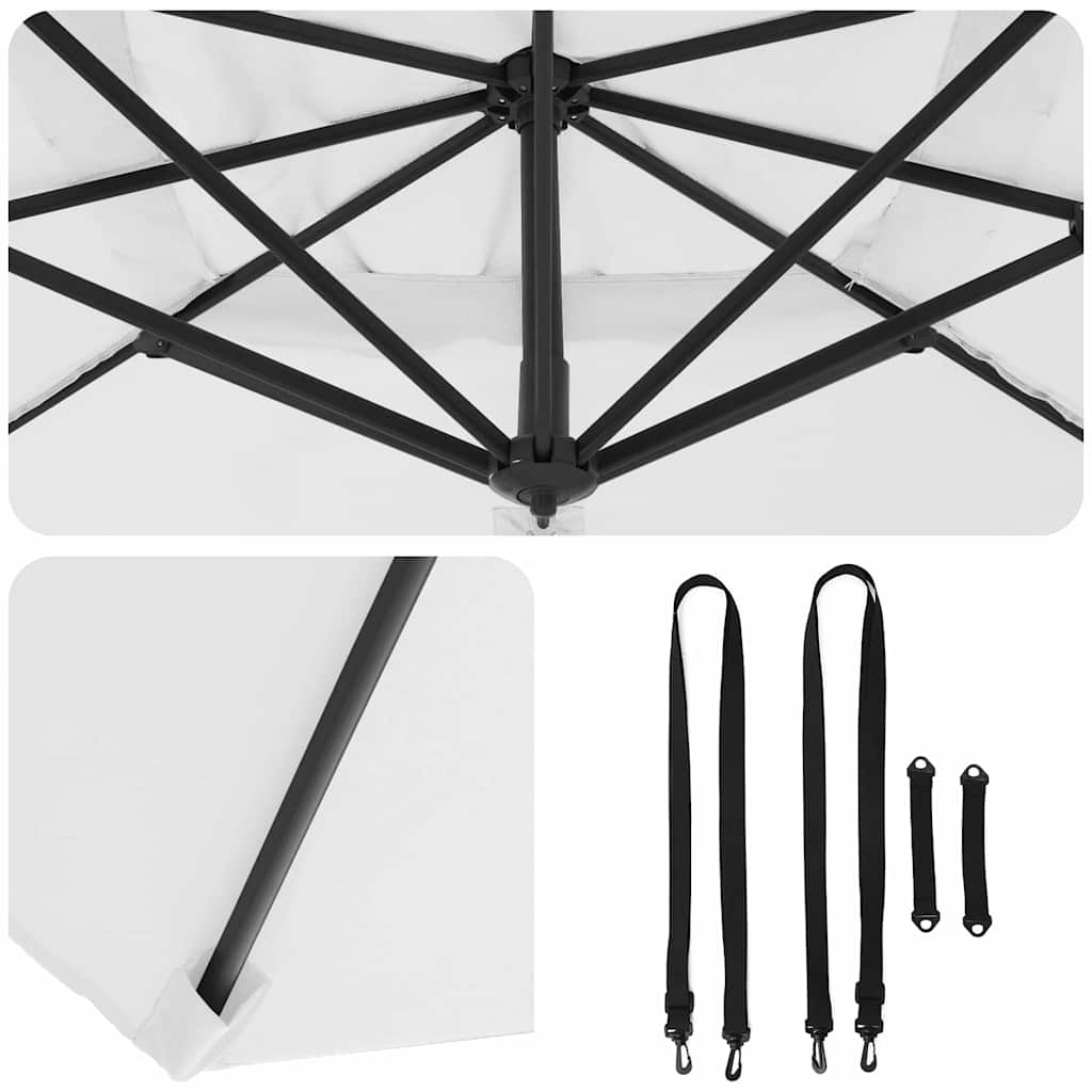 Umbrella Sand 351 x 250 x 260 cm Polyester and Aluminium