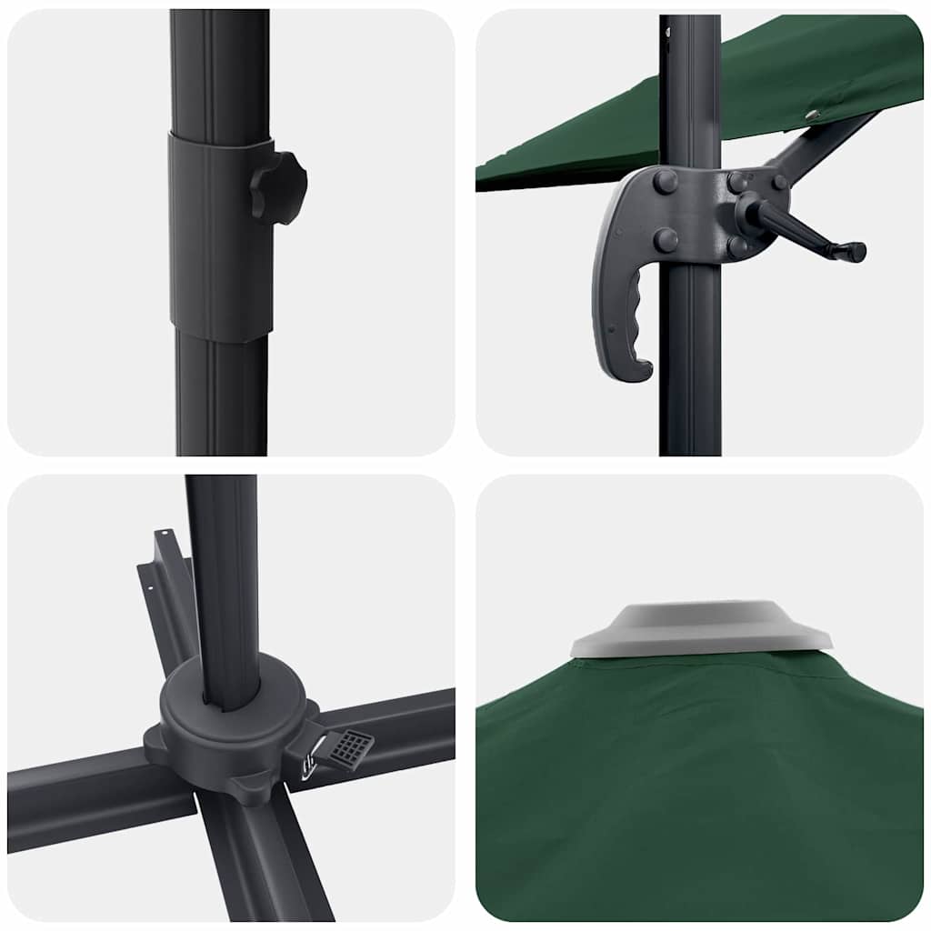 Umbrella Green 351 x 250 x 260 cm Polyester and Aluminium