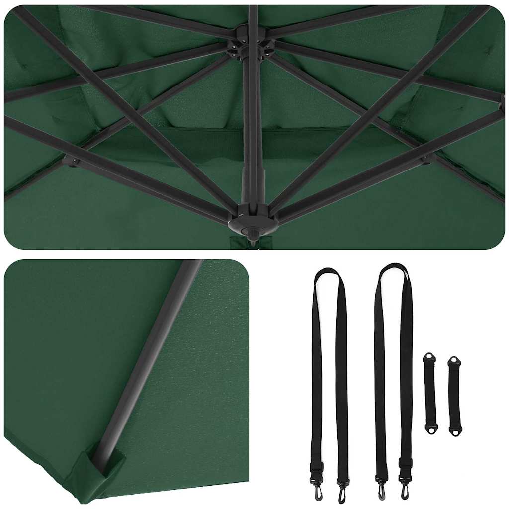 Umbrella Green 351 x 250 x 260 cm Polyester and Aluminium