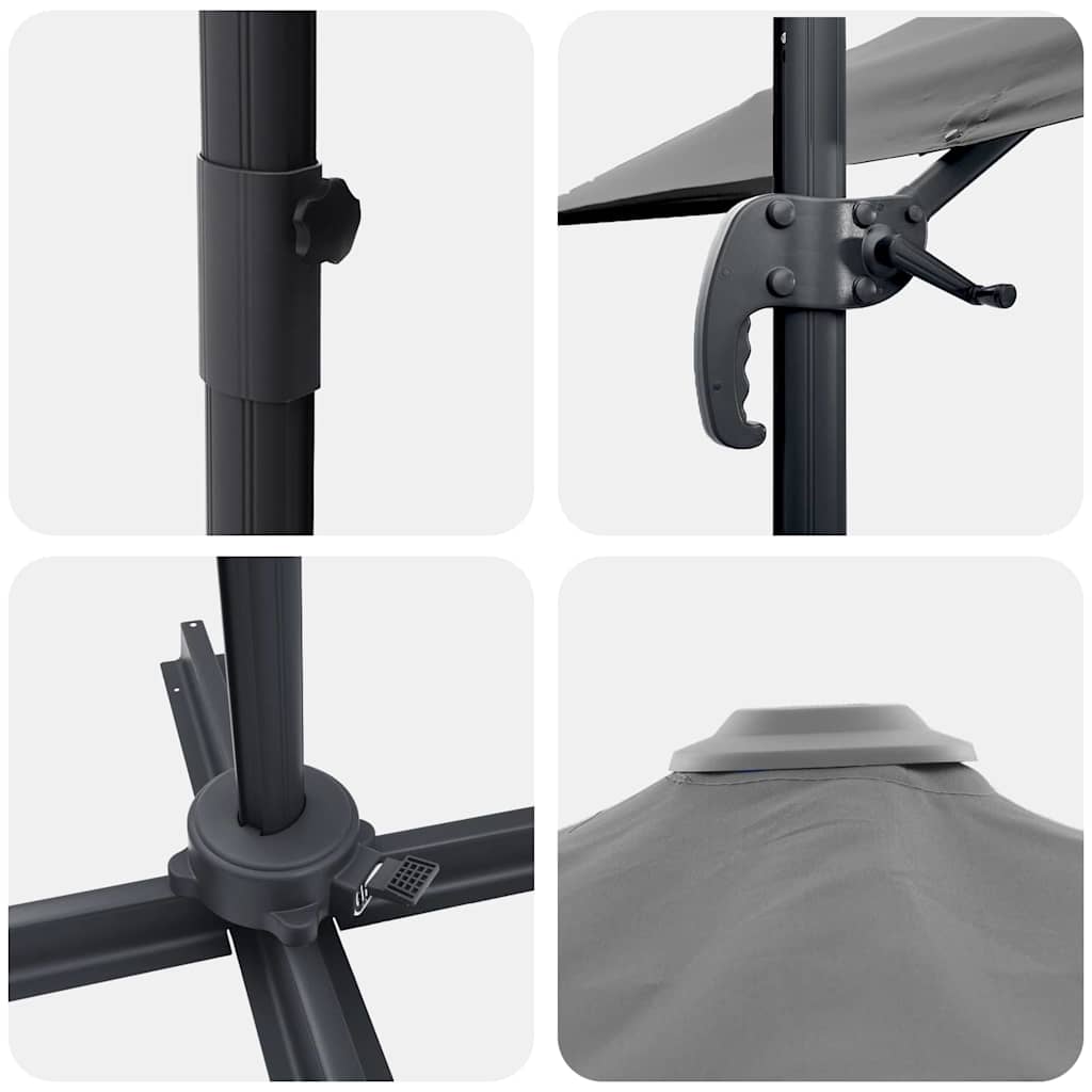 Umbrella Anthracite 351 x 250 x 260 cm Polyester and Aluminium