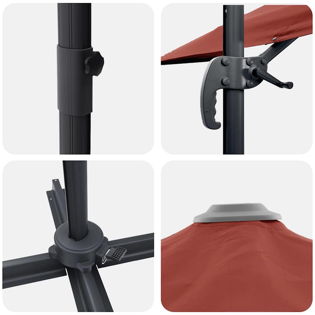 Umbrella Terracotta 351 x 250 x 260 cm Polyester and Aluminium