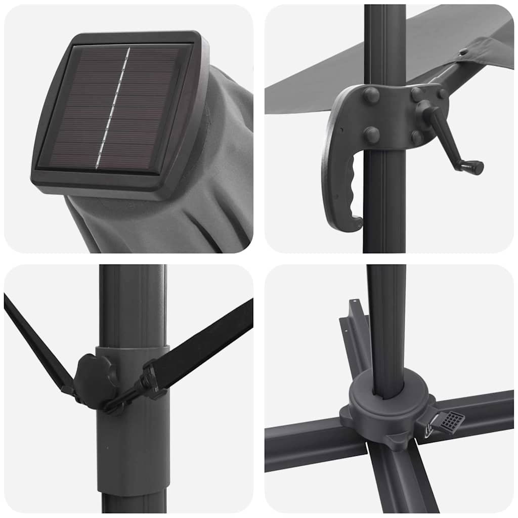 Umbrella Anthracite 351 x 250 x 253 cm Polyester and Aluminium