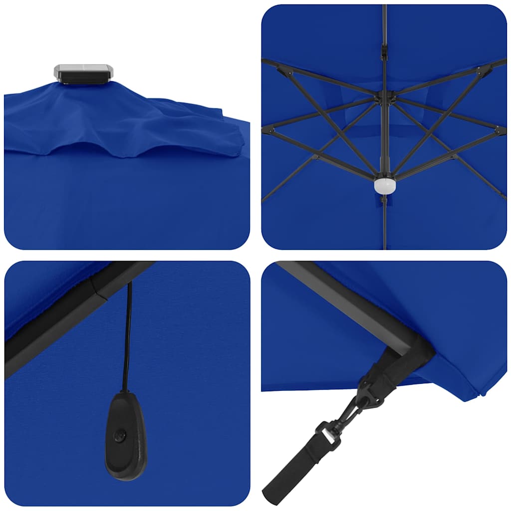 Umbrella 351 x 250 x 253 cm Polyester and Aluminium Azurblau