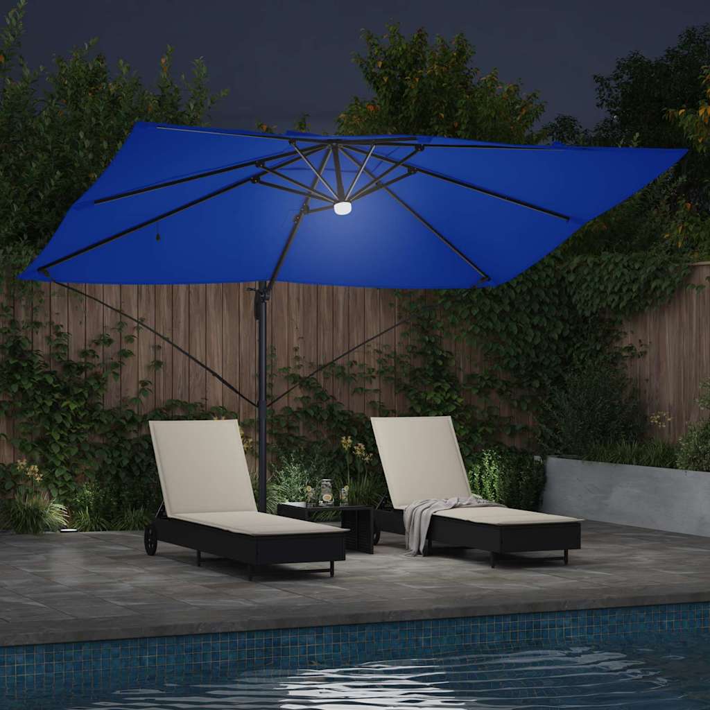 Umbrella 351 x 250 x 253 cm Polyester and Aluminium Azurblau