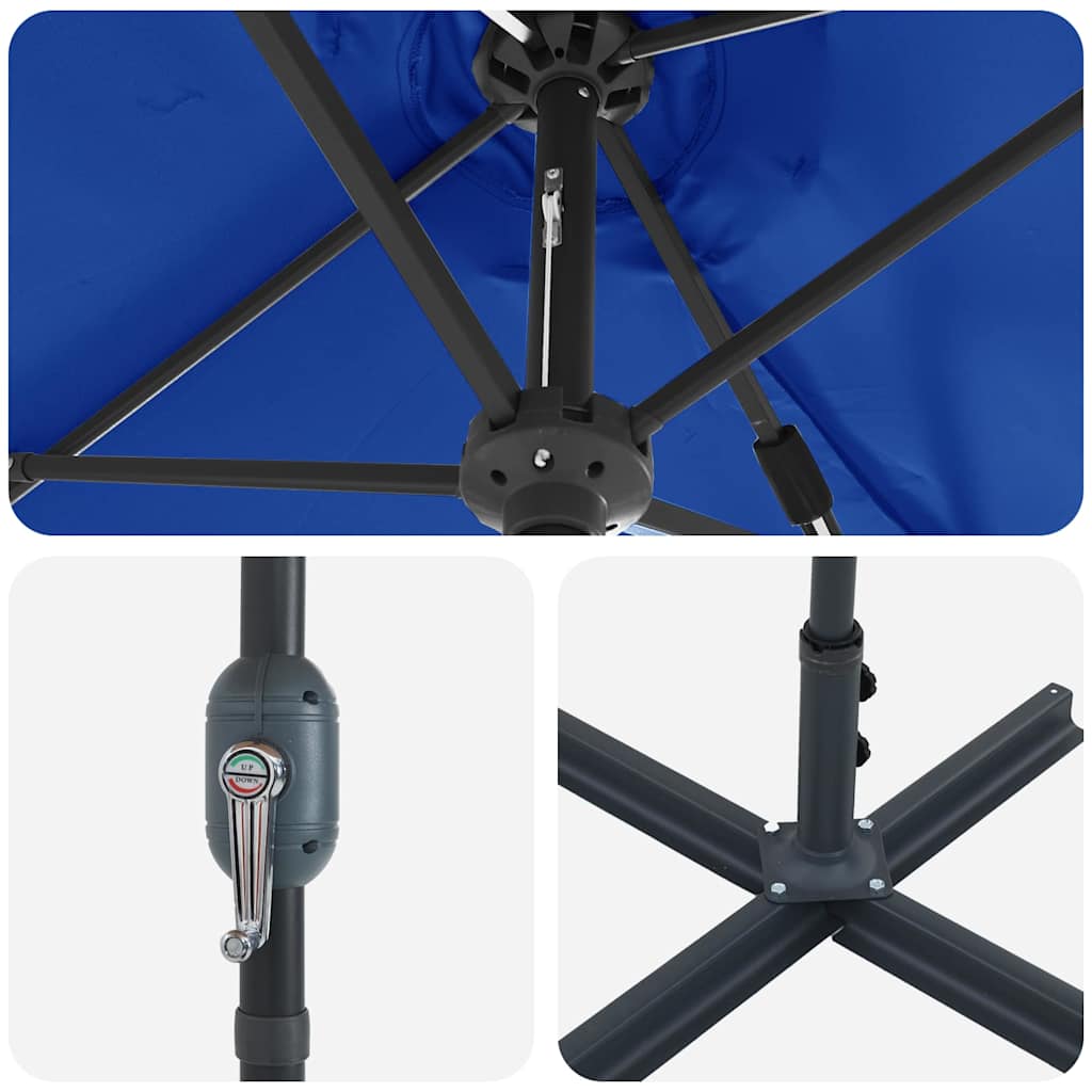 Garden Parasol 370 x 197 x 239 cm Polyester and Aluminium