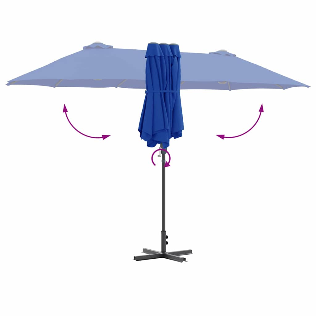 Garden Parasol 370 x 197 x 239 cm Polyester and Aluminium