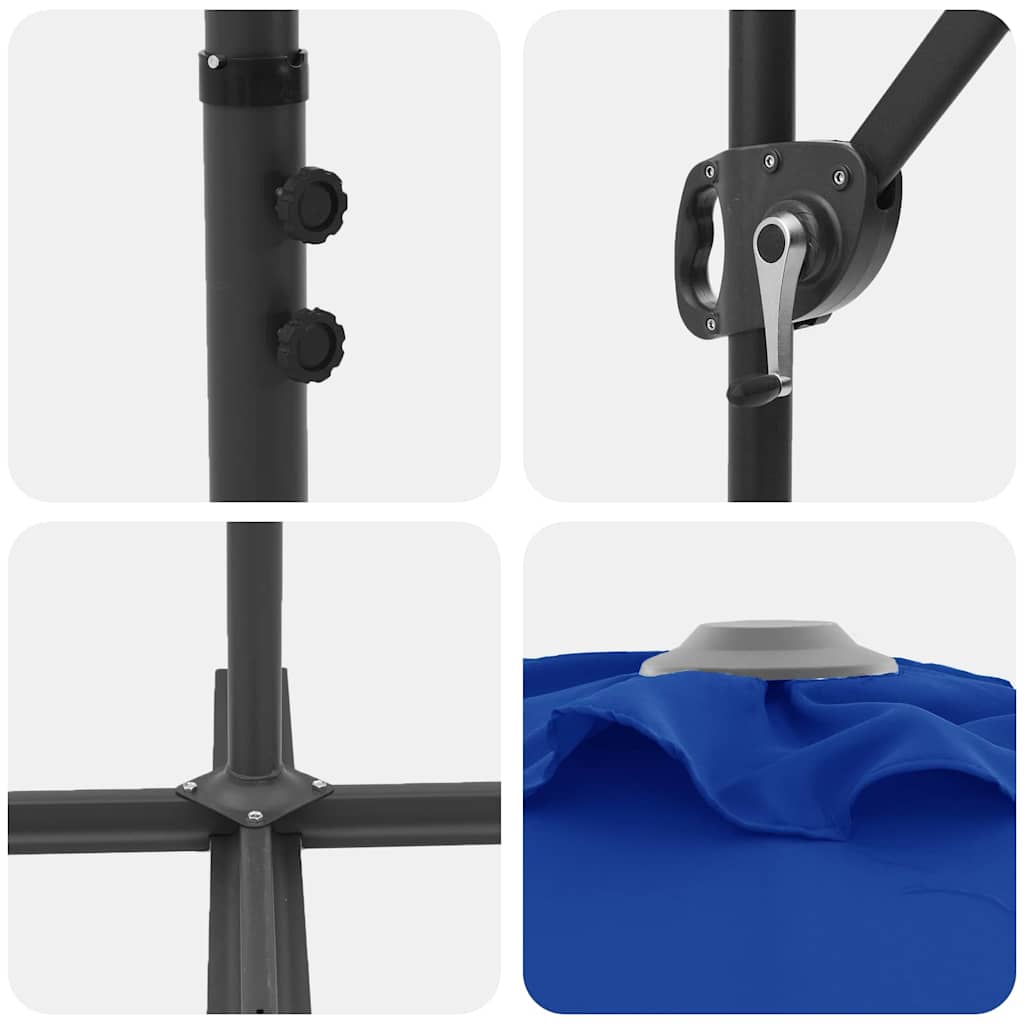 Umbrella 372 x 198 x 243 cm Polyester and Aluminium Azurblau