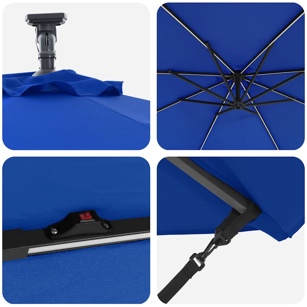 Umbrella 294 x 294 x 248 cm Polyester and Aluminium Azurblau
