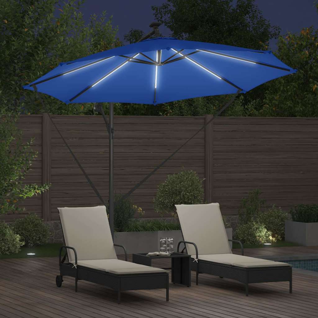 Umbrella 294 x 294 x 248 cm Polyester and Aluminium Azurblau