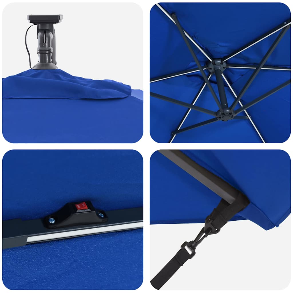 Umbrella 294 x 200 x 270 cm Polyester and Aluminium Azurblau