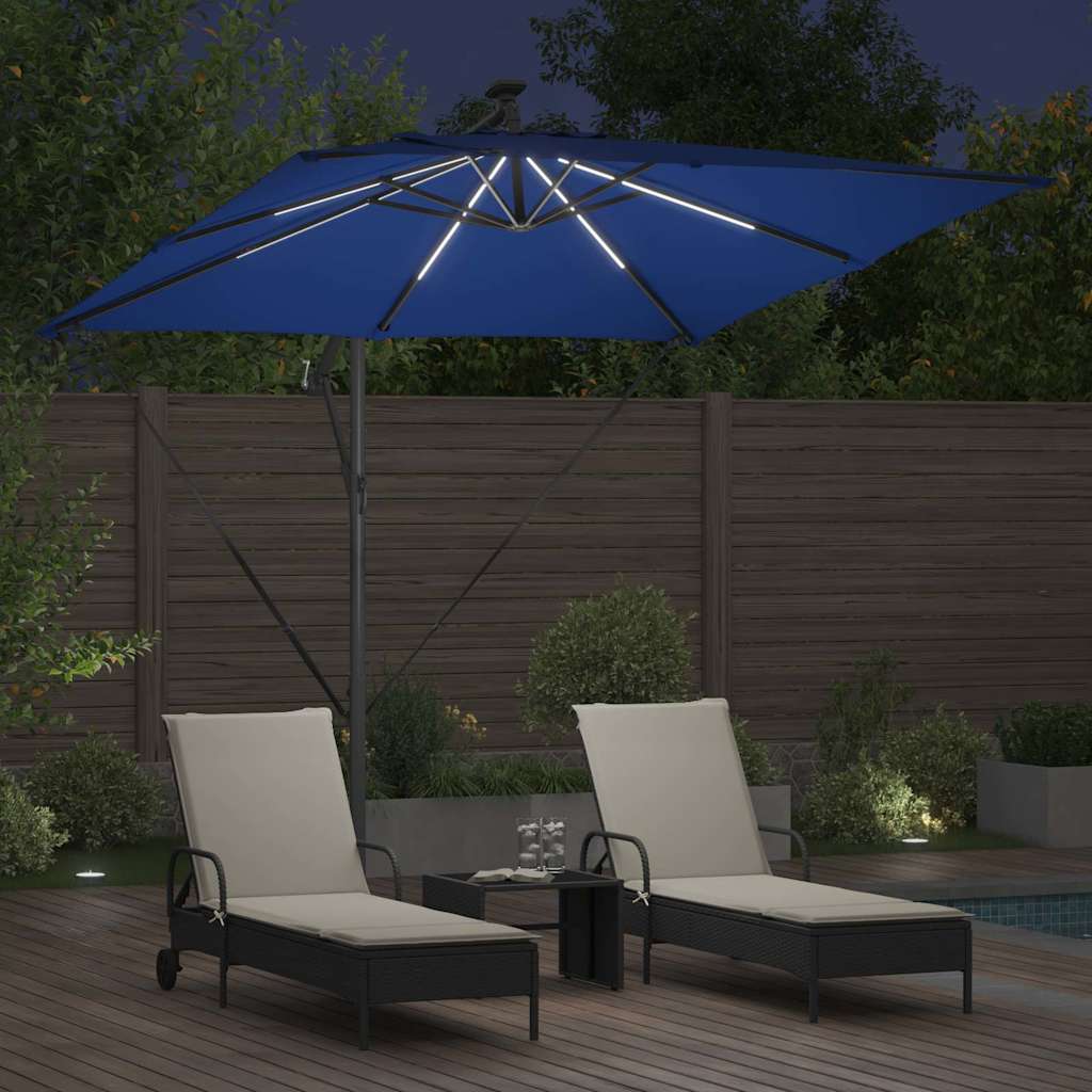 Umbrella 249 x 249 x 250 cm Polyester and Aluminium Azurblau