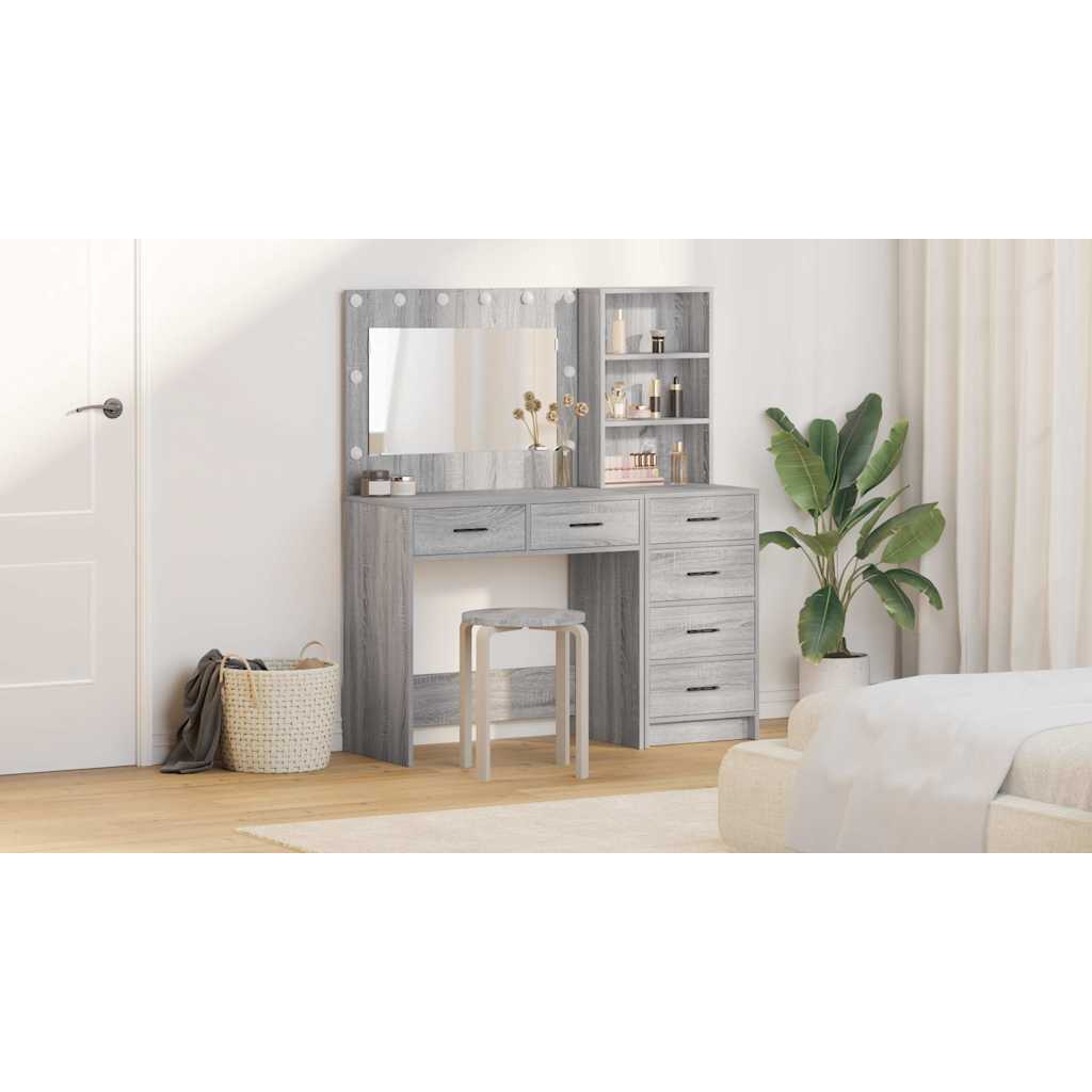 Dressing Table Light Grey 78.5 x 41 x 135 cm Engineered wood