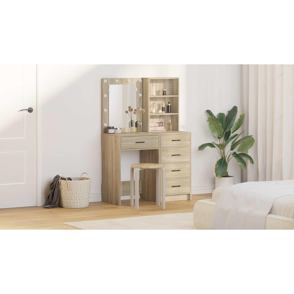 Dressing Table 2 pcs Brown 50 x 41 x 135 cm Engineered wood