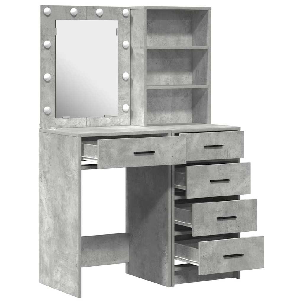 Dressing Table 2 pcs Grey 50 x 41 x 135 cm Engineered wood