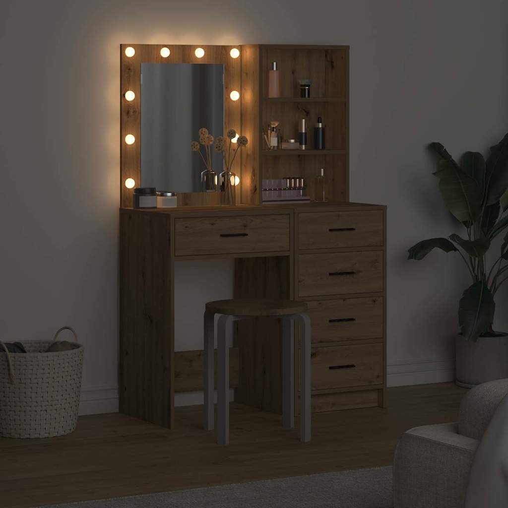 Dressing Table 2 pcs Brown 50 x 41 x 135 cm Engineered wood